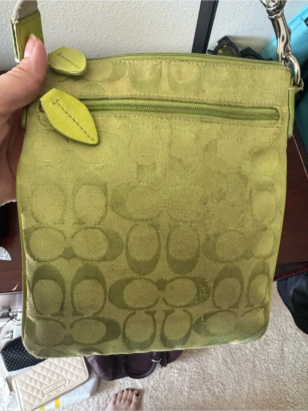 Coach Lime Green Signature Crossbody Bag